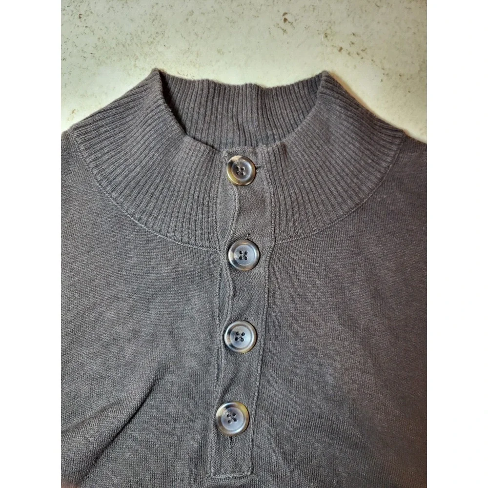 Banana Republic Brown Cashmere Blend Ribbed High Collar Button Front Sweater XXL